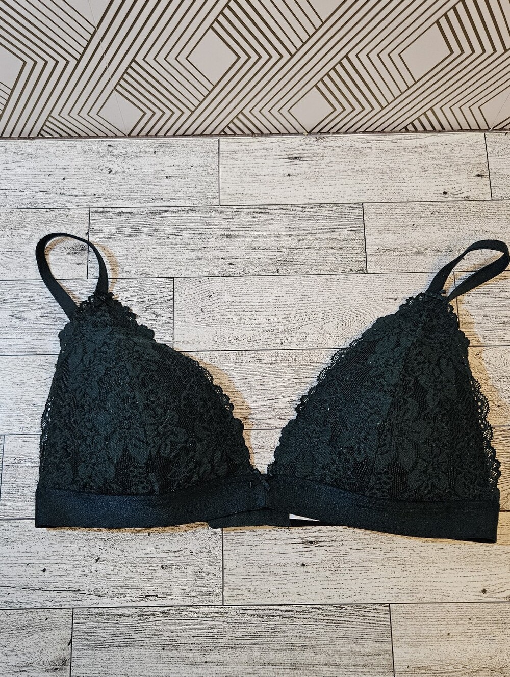 Victorias Secret PINK Push Up Triangle Bra Dark Green Size Small NWOT
